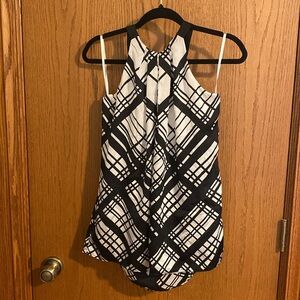 Black and White Plaid Women's Top